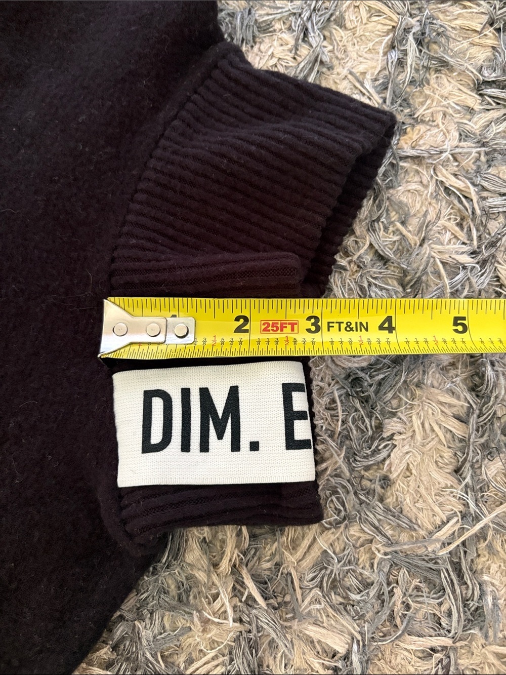DIM. E CRES. Black Turtleneck Sweater with Logo Collar Band S - Picture 5 of 10